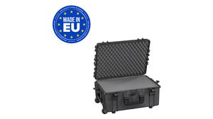 Roller Watertight Case with Foam, 30.16l, 585x361x238mm, Polypropylene (PP), Black